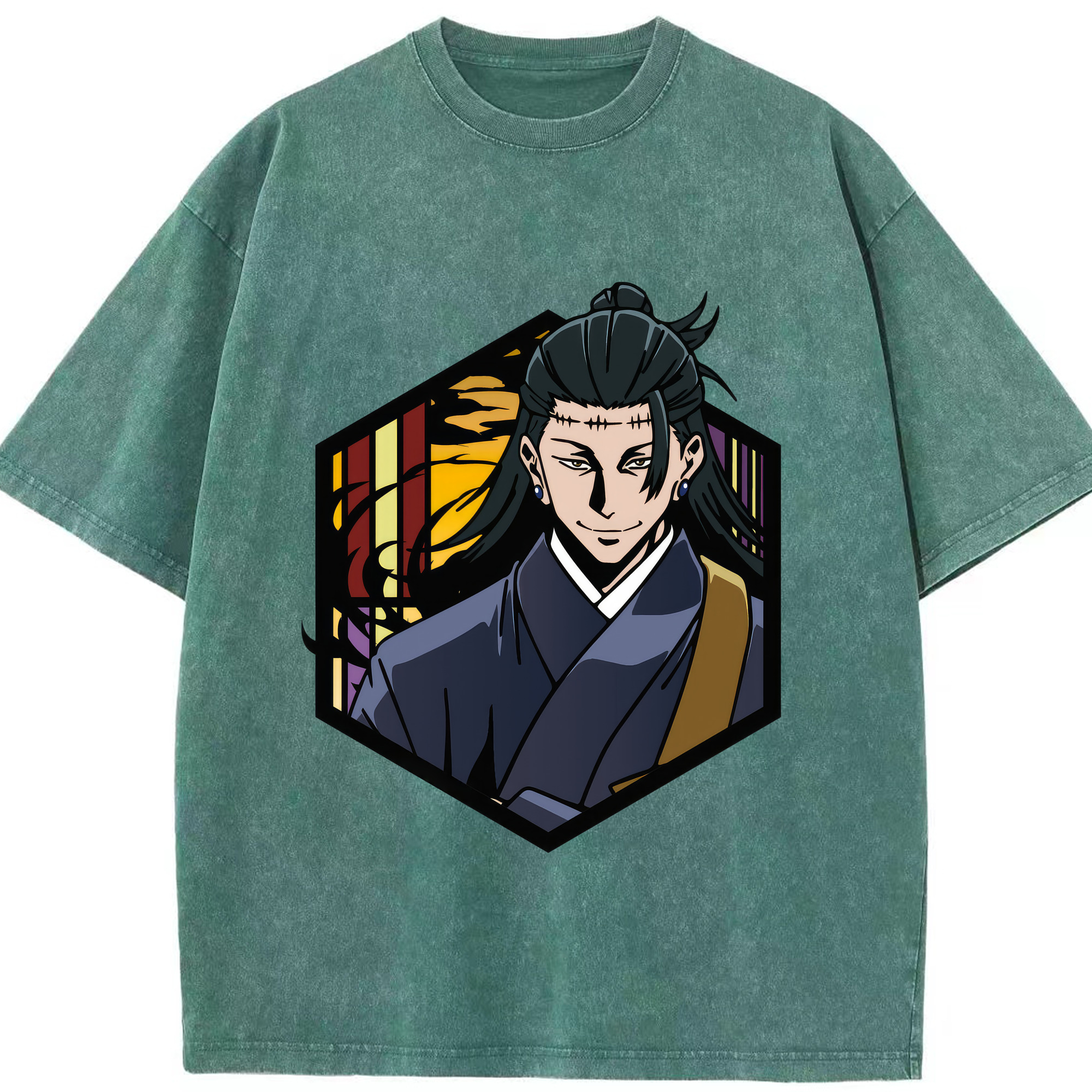（画像用） 呪術廻戦 Jujutsu Kaisen 綿100% ヴィンテージ風 半袖Tシャツ（フロントプリント）
